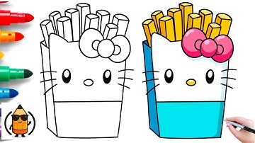 How To Draw Hello Kitty Fries | Cute Easy Drawing Tutorial