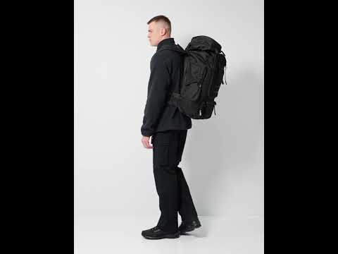 Туристичний рюкзак Outdoor 70 л, чорний, армійський із системою MOLLE, видео 1