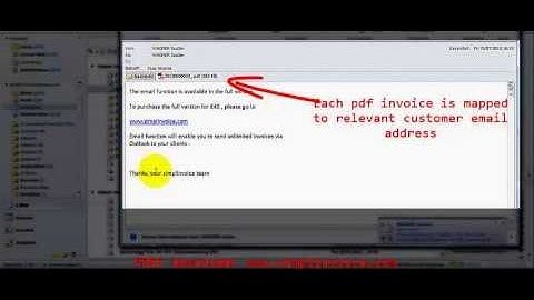 SIMPLINVOCE - AUTOMATED PDF INVOICE GENERATOR for Excel - emailling instructions
