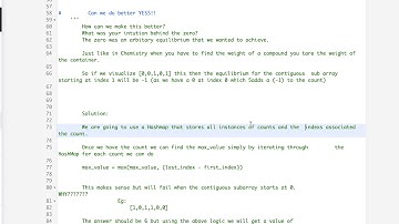 Leetcode 525: Contiguous Array.