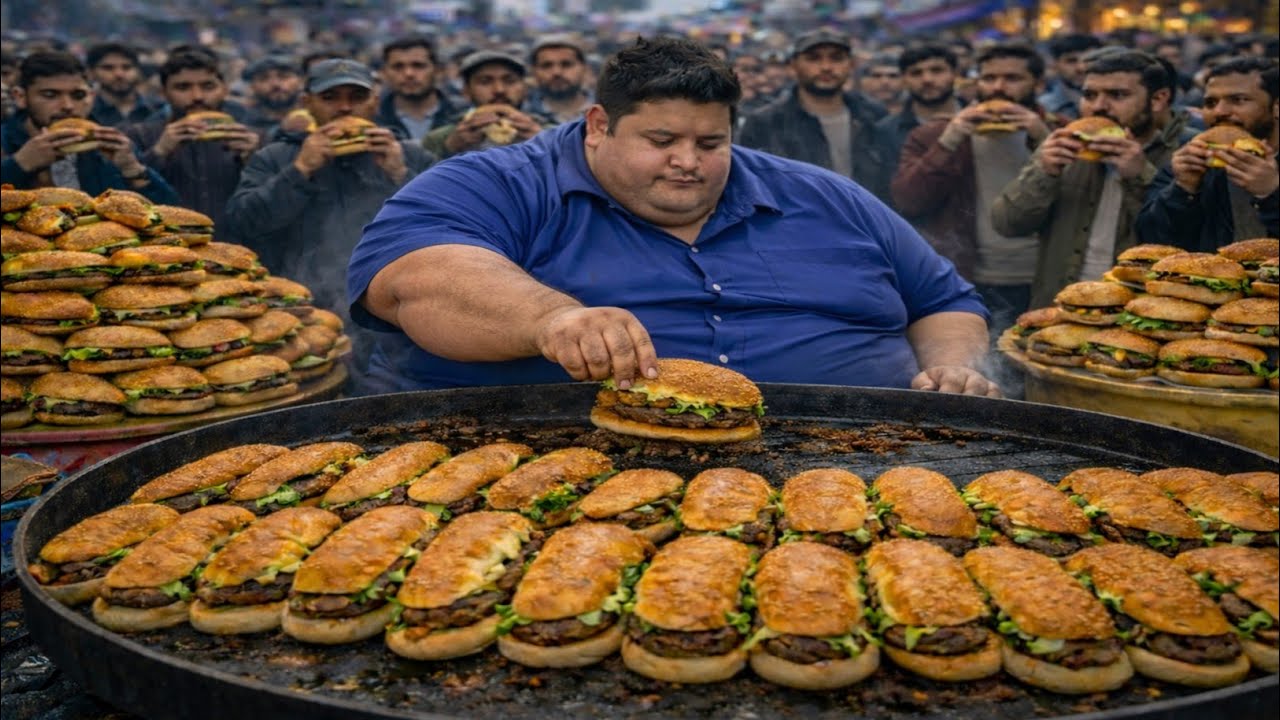 Karachi Famous Akram Burger Pakistan | Famous Burger Karachi Pakistan | Street Food Videos Karachi