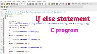 C Program to Print Day Name of Week using if else statement [ in Hindi ]