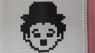 Handmade Pixel Art - How To Draw a Charlie Chaplin #pixelart