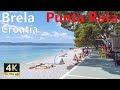 Brela Makarska Riviera Croatia 🇭🇷 4K Punta Rata and Symbol of Brela Walking Tour