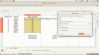Comlive-Naming A Range In Libreoffice Calc