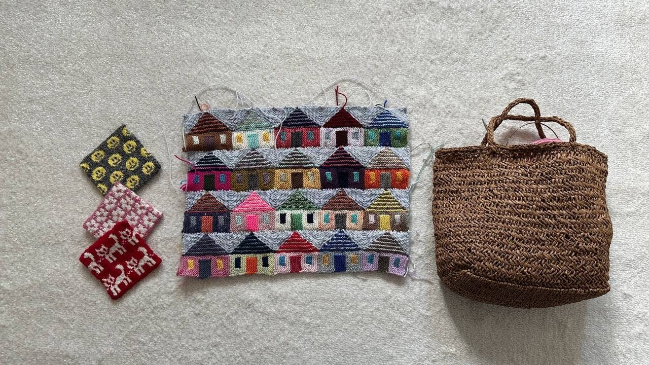 잔잔바리 대바늘 소품 완성작(대바늘 가방&티코스터)과 뜨고 있는 것들 이야기