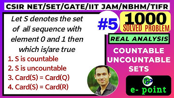 Question 5 | 1000 solved problems in Real analysis | Countable and uncountable sets | CSIR NET |GATE