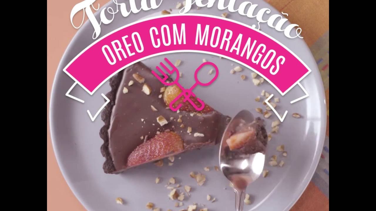 TORTA DE BISCOITO OREO COM MORANGOS #RECEITA 04