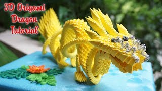 3D Origami Dragon Tutorial , paper dragon | Cómo hacer el dragón chino del origami 3D