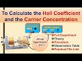 Hall Coefficient & Carrier Concentration | Full Experiment |Practical File
