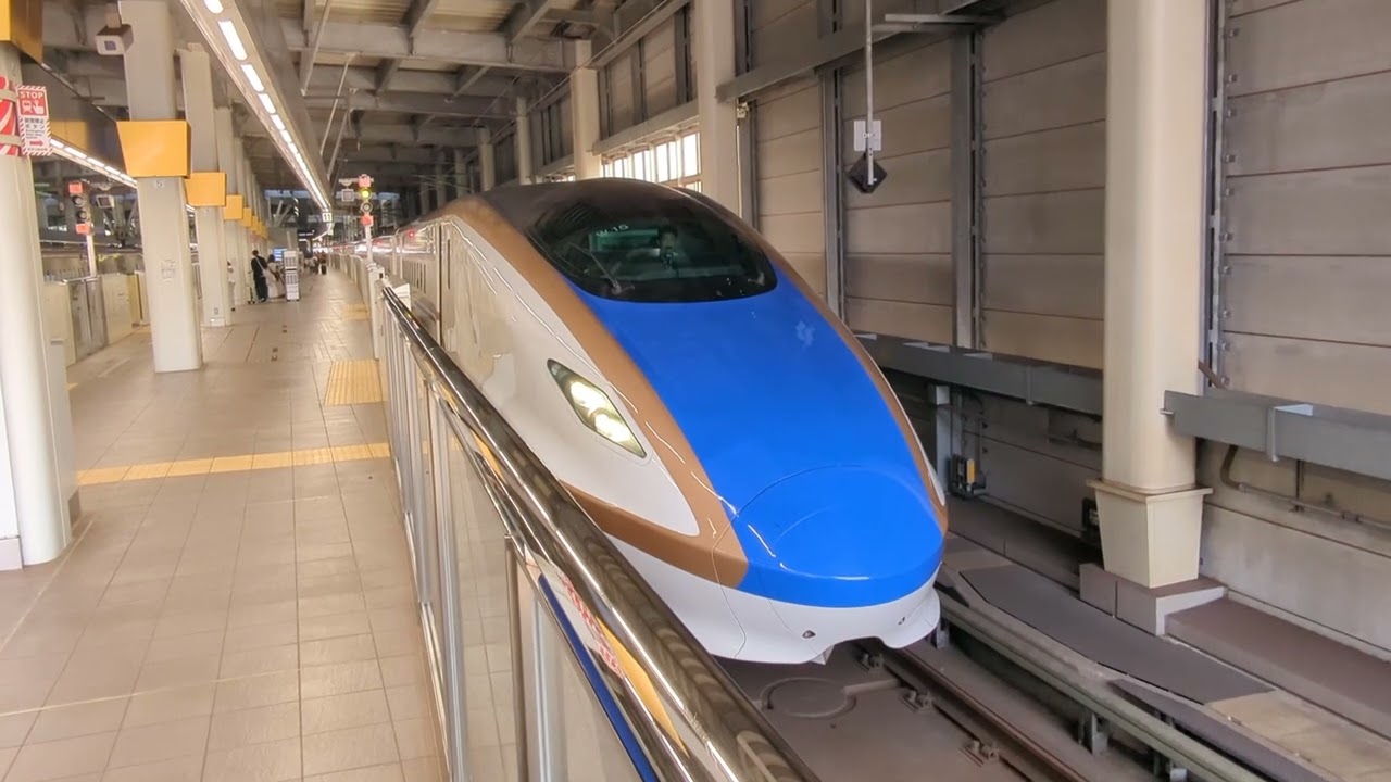 はくたか 東京発→金沢着 6月10日14時24分発 17時13分着 北陸新幹線 2025年8月1日北陸新幹線金沢着発·W7系W編成運行13番のりば到着