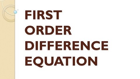 FIRST ORDER DIFFERENCE EQUATION || ITERATIVE METHOD OF SOLUTION ||DISCRETE CHANGE||CONTINUOUS CHANGE