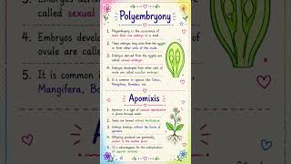 2nd PUC biology 1st chapter sexual reproduction in flowering plant polyembryony and apomixis