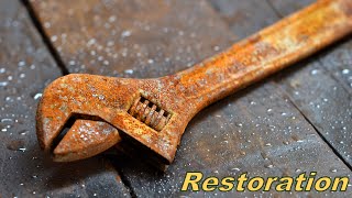 Rusty Adjustable Monkey Wrench Restoration