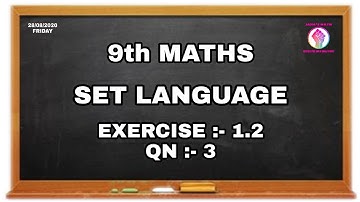 9th Maths || Set Language || Exercise 1.2 Q.No.3 || TN Samacheer Kalvi || New Syllabus ||