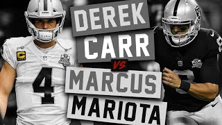 DEREK CARR vs. MARCUS MARIOTA - Who is the Las Vegas Raiders QB?