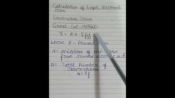 Formula of Arithmetic Mean||Short Cut Method|| Continuous Series  #bcom #statistics #arithmeticmean