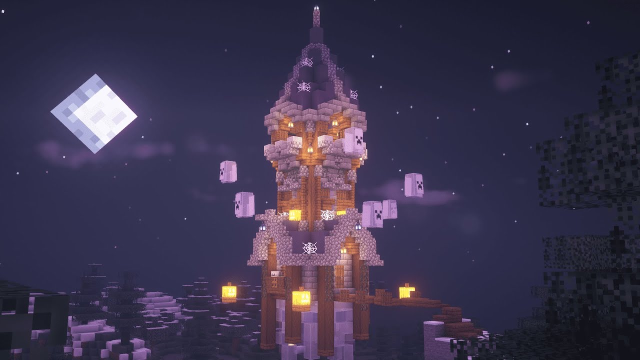Minecraft | How to Build a Halloween Ghost Tower | Simple Tower - YouTube