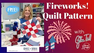 Fireworks Quilt Pattern - Easy Tutorial on 8 HST in one step by Gina Tell - Free through June 5th