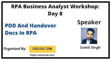 PDD (Process Design Document) and Hand Over Docs in RPA