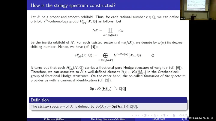 Enrique Becerra, University of Miami: The stringy spectrum of orbifolds