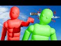 Smart ai ragdolls fight with weapons in realistic simulations with active ragdoll physics