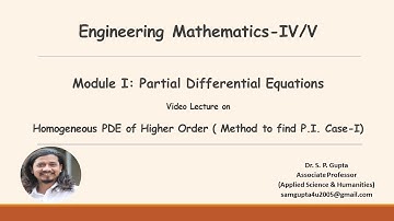 B.TECH | P.I. CASE-I (HOMOGENEOUS PDE) | M-1 | PARTIAL DIFFERENTIAL EQUATION | ENGG. MATHEMATICS-IV