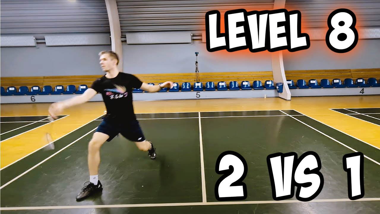 Badminton Drill Single Defense 2 Versus 1 Full Court Practise (Level