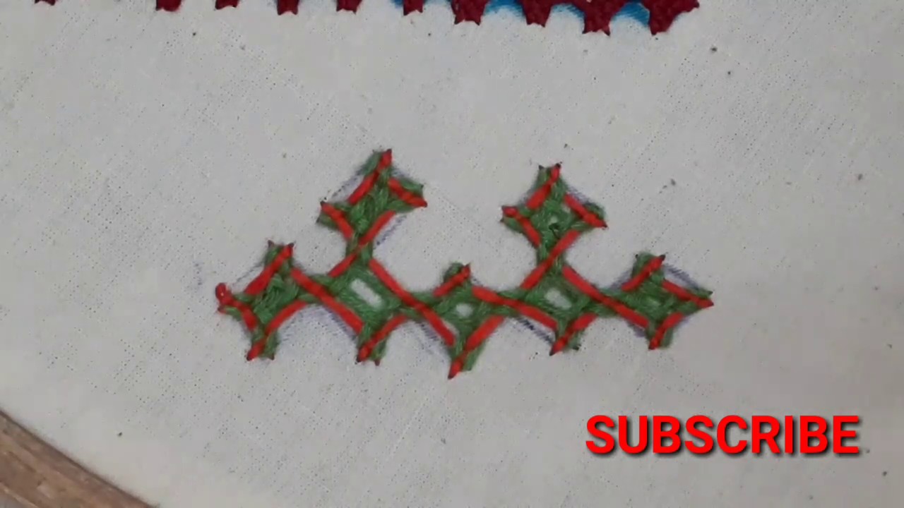 Hand Embroidery Design,Kutch Work Border Design for Beginners in telugu||By My Simple Space -5