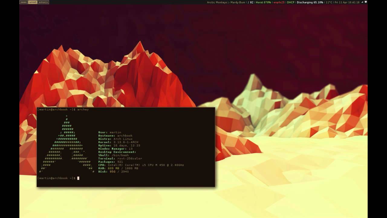 Linux desktops Arch, Ubuntu, Gentoo, Debian, Elementary Os, Mint ...