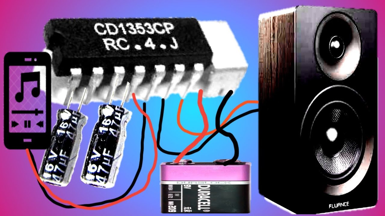How to make amplifier using CD1353CP ic - YouTube
