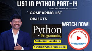 56.Comparing List Objects in Python Part-14: Deep vs Shallow Comparison