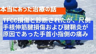 【本当にあった治療の話】TFCC損傷と診断されたが、尺側手根伸筋腱損傷および腱鞘炎が原因であった手首小指側の痛み