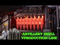 Incredible 155mm artillery shell production process   the fastest mass bullet production line