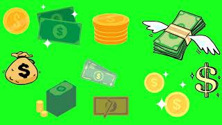 MONEY Green Screen 💲💲💲 Dolars and Coins ANIMATED OVERLAYS (Pack #1)