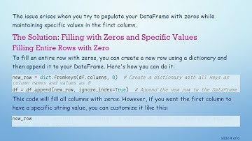 How to Work with Empty Pandas DataFrame: Filling Rows and Columns Efficiently