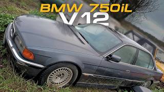 Je tente de rentrer avec cette Bmw 750iL V12 laissée 10 ans dans un champ - Episode 1