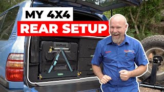 My 4x4 rear set up of the 105 // DRAWER STORAGE// FRIDGE // BATTERY SYSTEM // FUEL