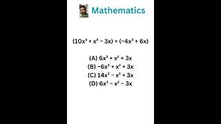 (10x³ + x² − 3x) + (−4x³ + 6x) #maths