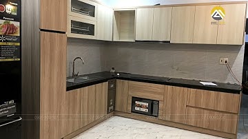 Tủ bếp mdf lõi xanh phủ melamine gỗ An Cường tại Quận 12