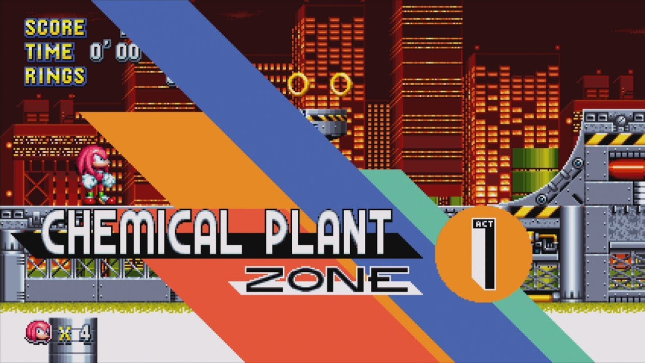 Sonic Mania Knuckles Playthrough Part 2 Chemical Plant Zone Mean Bean Machine YouTube