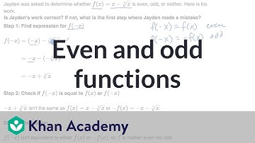 Even and odd functions: Find the mistake | Transformations of functions | Algebra 2 | Khan Academy