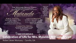 Celebration of Life for Mrs. Malanda Larnell “Chip” Williams-Bryant