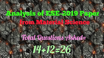 Analysis of ESE-2019 Prelim Paper// Material Science