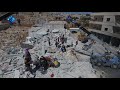 تصوير جوي لمكان الانفجار في مدينة سرمدا شمالي ادلب 