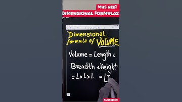Trick to Find Dimensional Formula of Volume #class11 #physics #dimensions 😊
