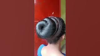 big bun hair style 🌹 #longhair #hairbun #hairstyle #yt #trending