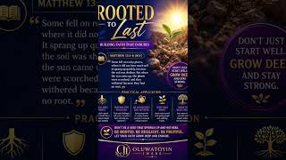 Rooted to last is a weekly review of scriptures.The word of God is the surest anchor of life .