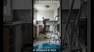 Contemporary Kitchen Makeover – Aqua Stream 3D Epoxy Floor Transformation #contemporarykitchen