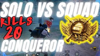 KILL 20!!! SOLO V SQUAD CONQUEROR SKYLINEPUBGM GAMEPLAY PUBG MOBILE